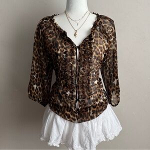 Y2K Express Leopard Print Women's Top